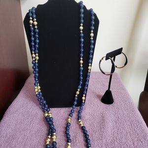 Costume jewelry navy blue/gold
